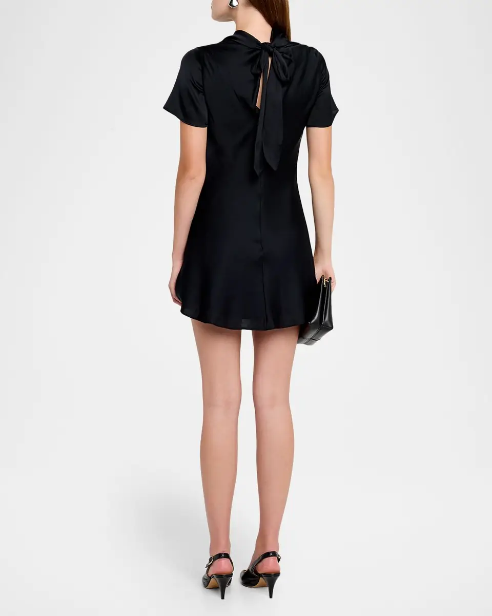 STAUD Iris Silk Cowl-Neck Mini Dress | Thumbnail 2 STAUD Iris Silk Cowl-Neck Mini Dress | Thumbnail 2