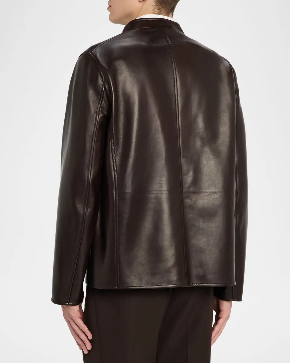 dunhill Men's Leather Driving Jacket | Thumbnail 2