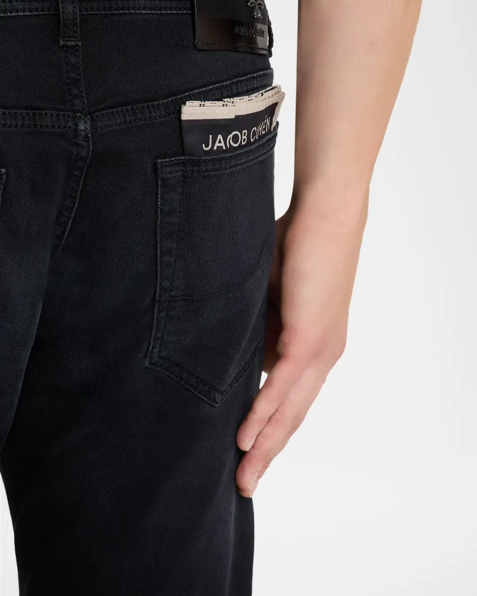Jacob Cohen Men's Bard Slim Stretch Black Denim Jeans | Thumbnail 4 Jacob Cohen Men's Bard Slim Stretch Black Denim Jeans | Thumbnail 4