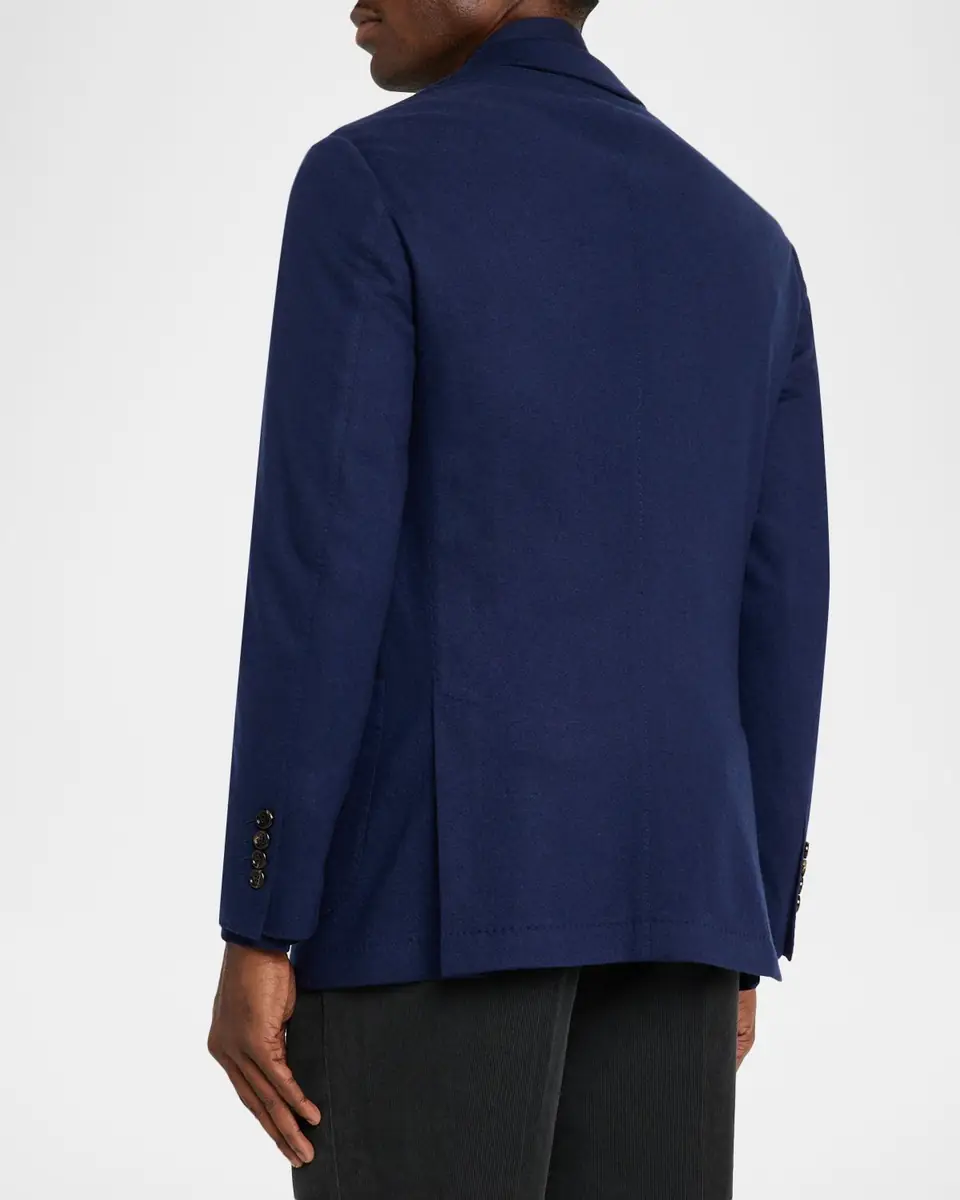 Brunello Cucinelli Men's Cashmere Jersey Patch-Pocket Blazer | Thumbnail 2 Brunello Cucinelli Men's Cashmere Jersey Patch-Pocket Blazer | Thumbnail 2