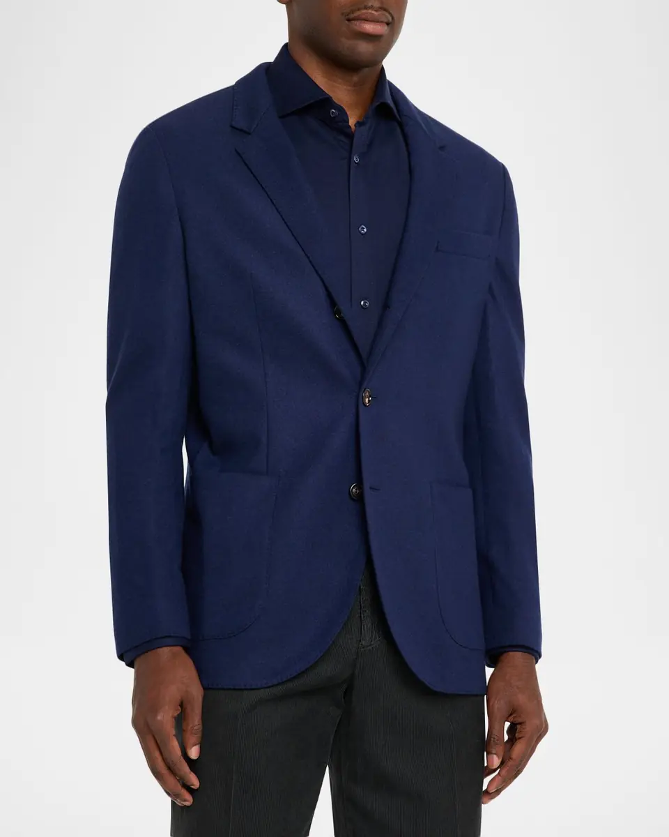 Brunello Cucinelli Men's Cashmere Jersey Patch-Pocket Blazer | Thumbnail 3 Brunello Cucinelli Men's Cashmere Jersey Patch-Pocket Blazer | Thumbnail 3