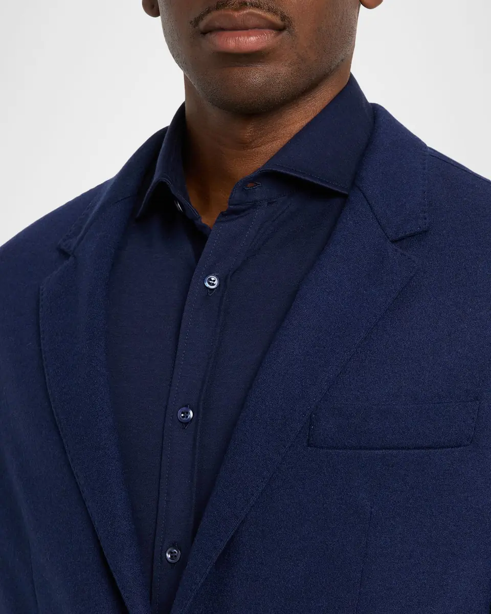 Brunello Cucinelli Men's Cashmere Jersey Patch-Pocket Blazer | Thumbnail 4 Brunello Cucinelli Men's Cashmere Jersey Patch-Pocket Blazer | Thumbnail 4