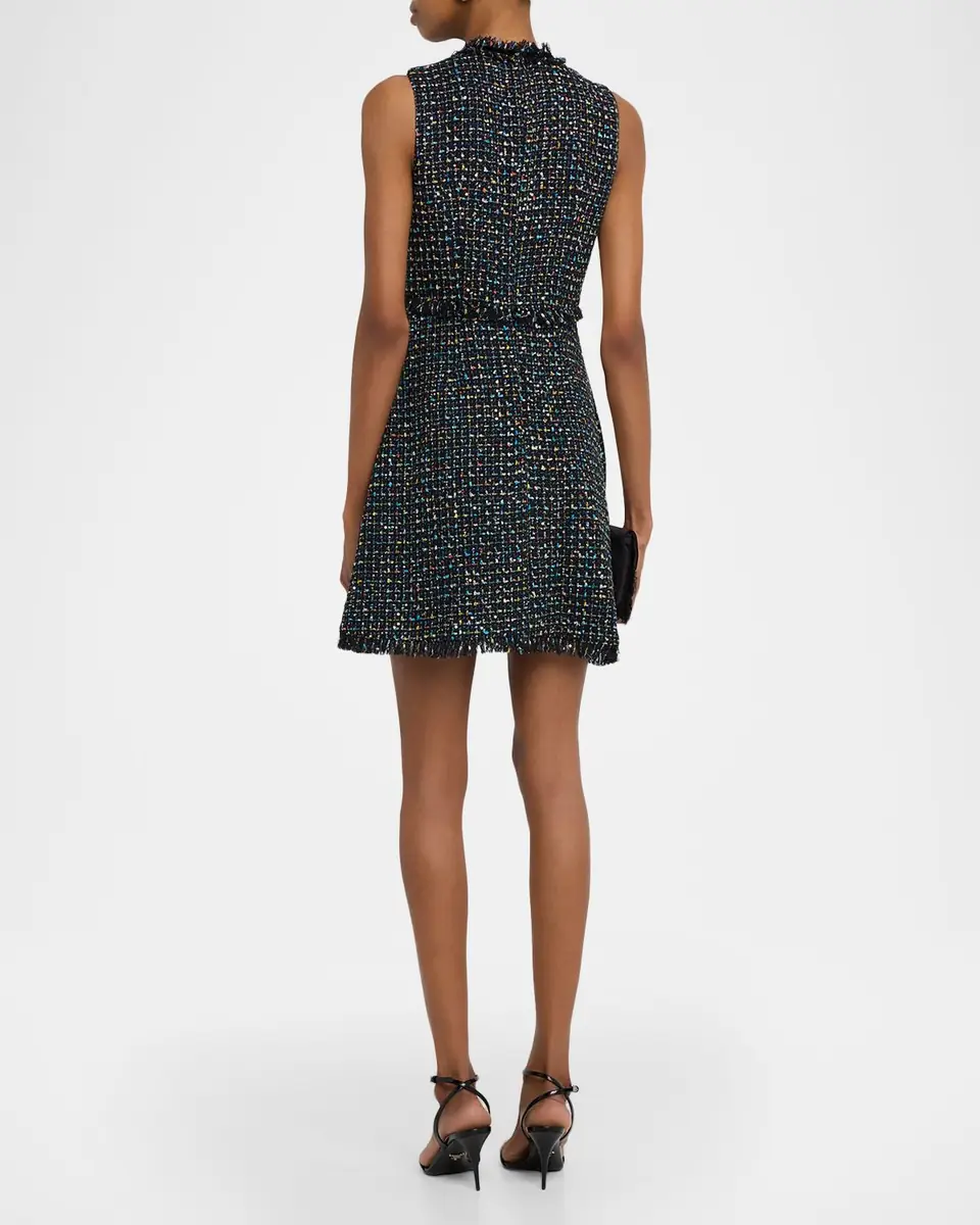 Shoshanna Alicia Bow-Front Shimmer Tweed Mini Dress | Thumbnail 2
