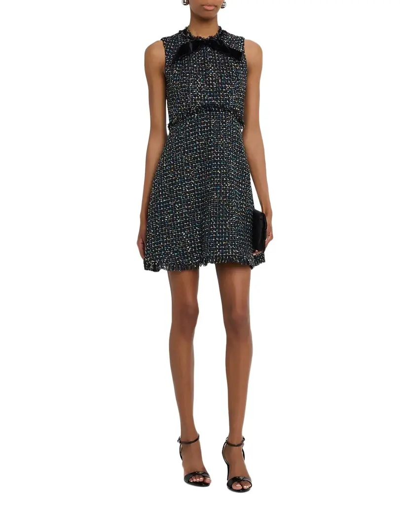 Shoshanna Alicia Bow-Front Shimmer Tweed Mini Dress | Image 1 Shoshanna Alicia Bow-Front Shimmer Tweed Mini Dress | Image 1