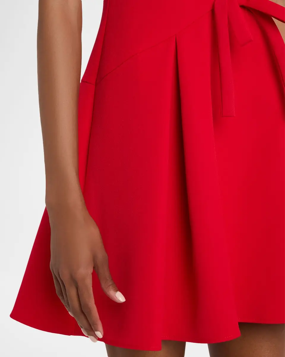 Shoshanna Hattie Sleeveless Bow-Front Crepe Mini Dress | Thumbnail 4