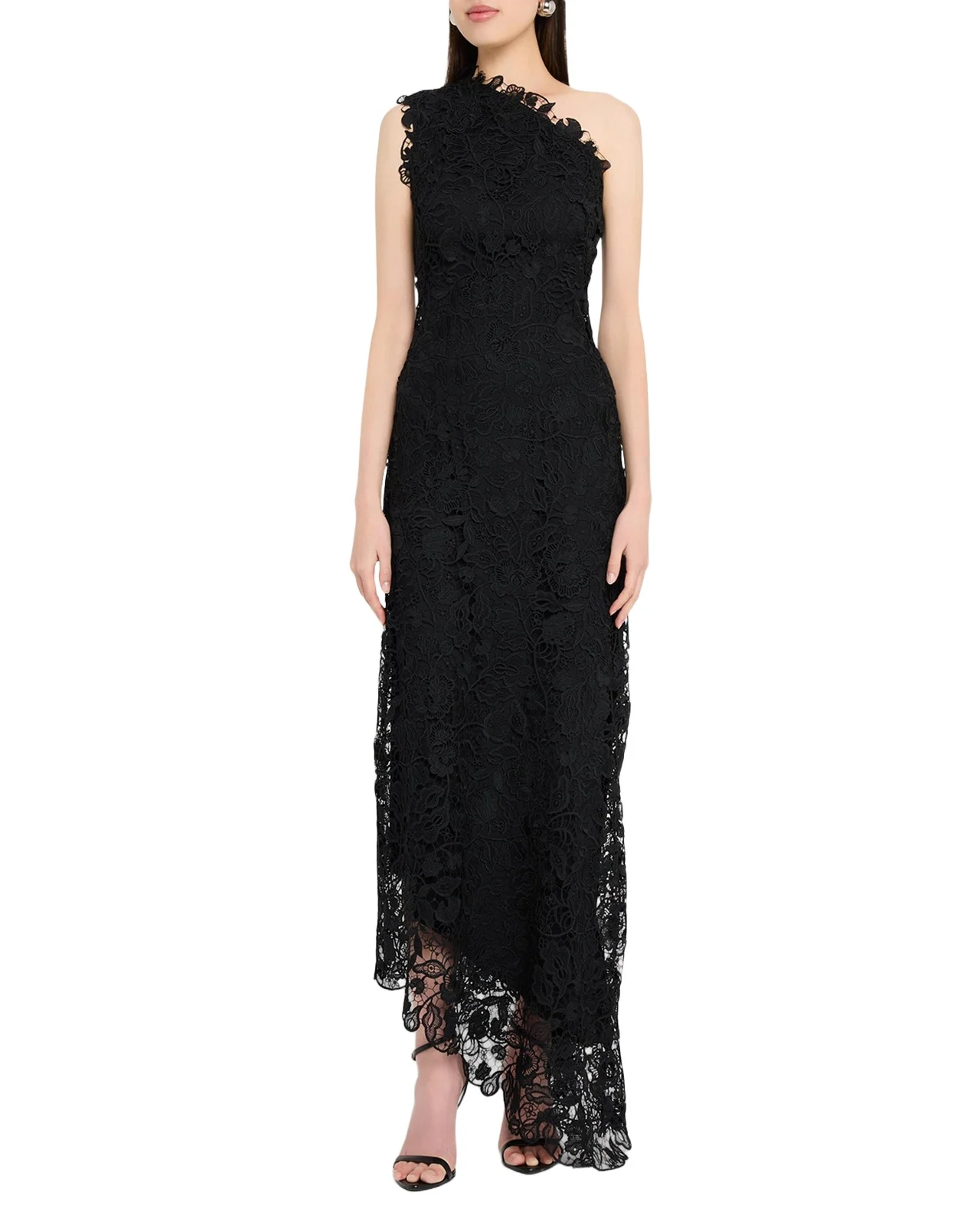 Asymmetric Guipure Lace One-Shoulder Fown Asymmetric Guipure Lace One-Shoulder Fown