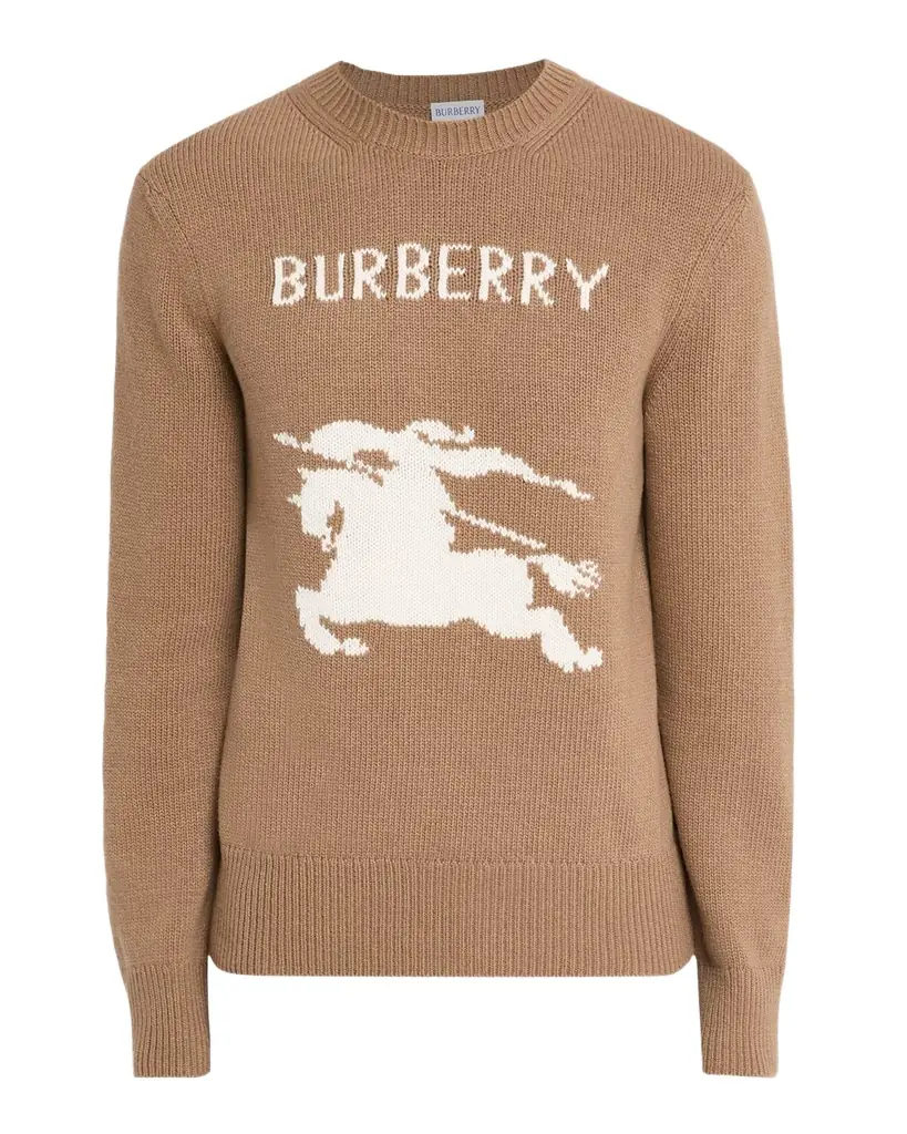 Burberry Men's EKD Knit Wool and Cashmere Crewneck Sweater | Image 1 Burberry Men's EKD Knit Wool and Cashmere Crewneck Sweater | Image 1