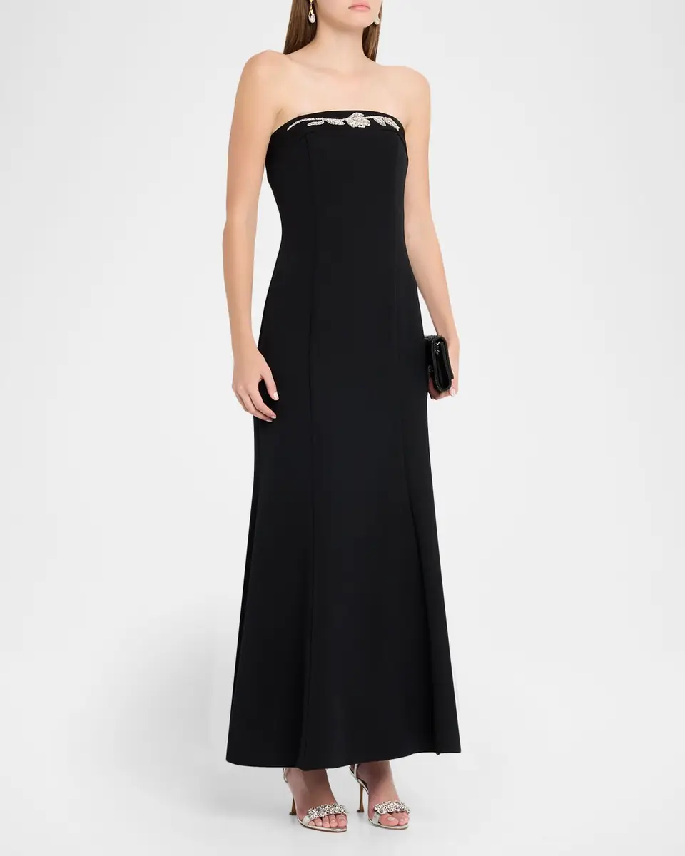 Shoshanna Phillippa Embellished Crepe Strapless Gown | Thumbnail 3 Shoshanna Phillippa Embellished Crepe Strapless Gown | Thumbnail 3