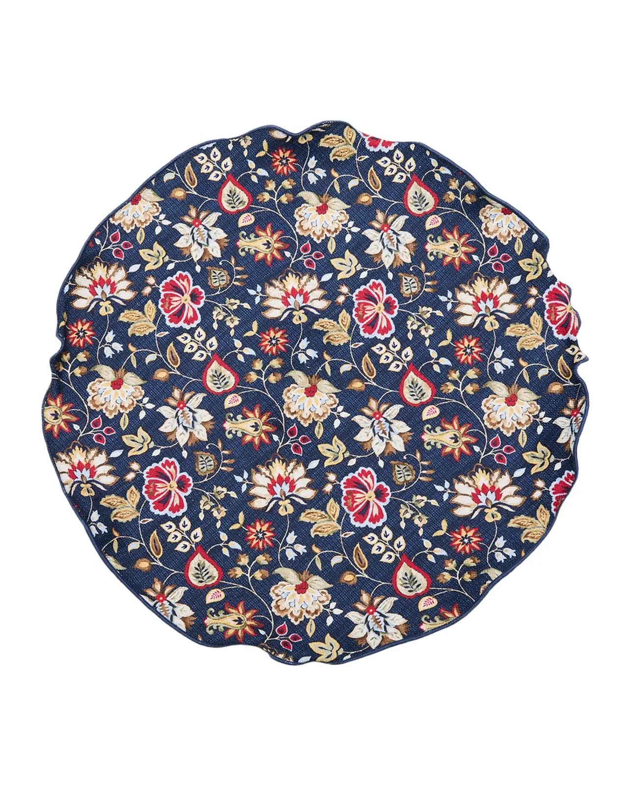 Men's Reversible Floral to Geometric Silk Pocket Circle Men's Reversible Floral to Geometric Silk Pocket Circle