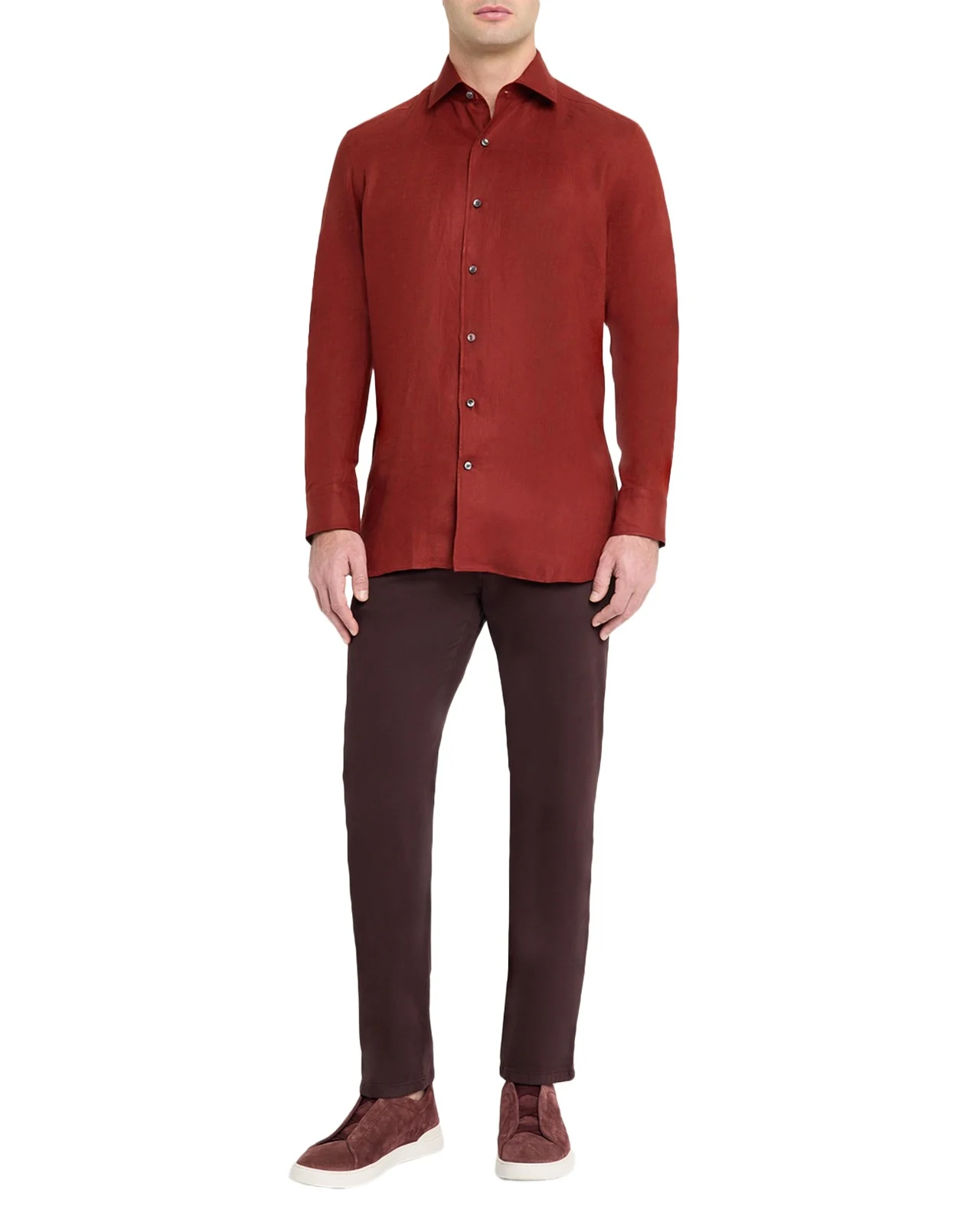 Men's Oasi Lino Linen Button-Down Shirt