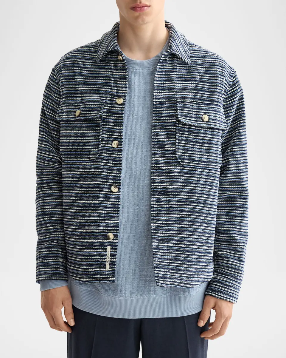 Scotch & Soda Men's Structured Stripe Overshirt | Thumbnail 3 Scotch & Soda Men's Structured Stripe Overshirt | Thumbnail 3