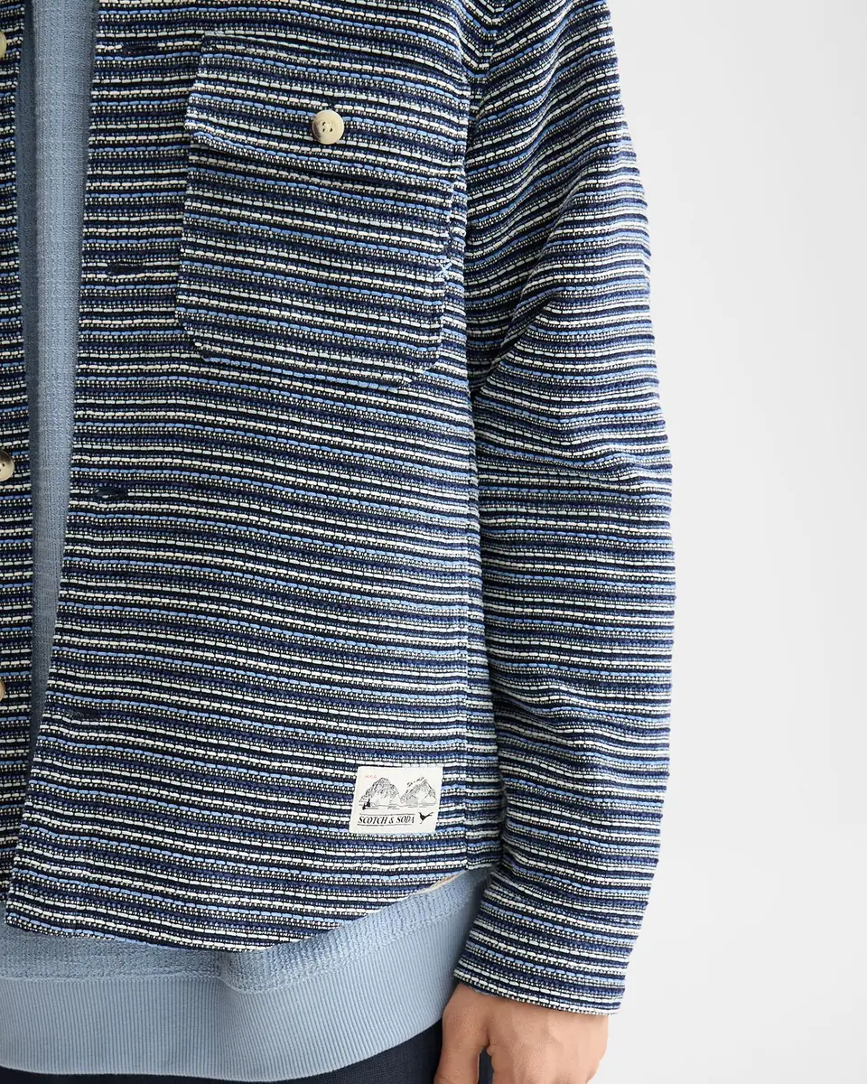 Scotch & Soda Men's Structured Stripe Overshirt | Thumbnail 4 Scotch & Soda Men's Structured Stripe Overshirt | Thumbnail 4