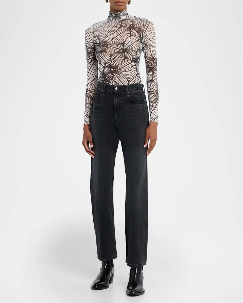 Coût De La Liberté Natasha Printed Mesh Turtleneck | Thumbnail 2 Coût De La Liberté Natasha Printed Mesh Turtleneck | Thumbnail 2