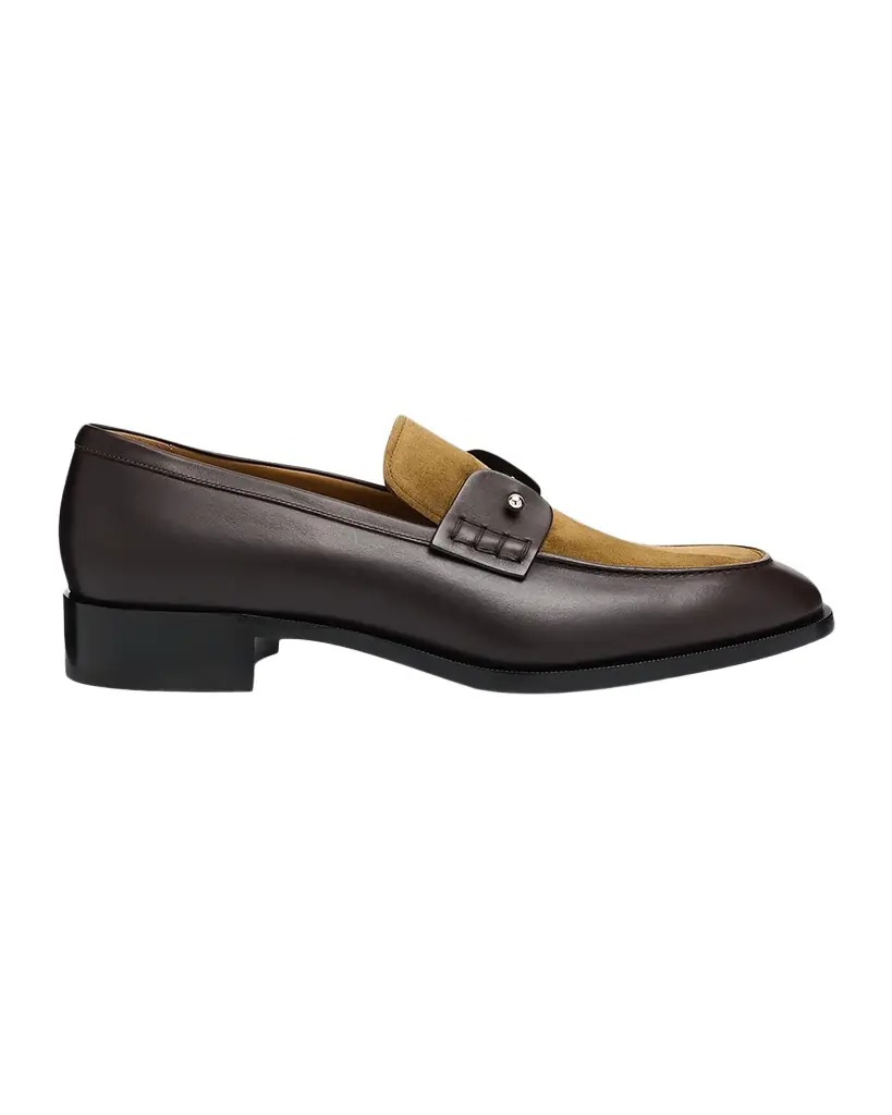 Christian Louboutin Men's Chambelimoc Leather & Suede Loafers | Image 1 Christian Louboutin Men's Chambelimoc Leather & Suede Loafers | Image 1