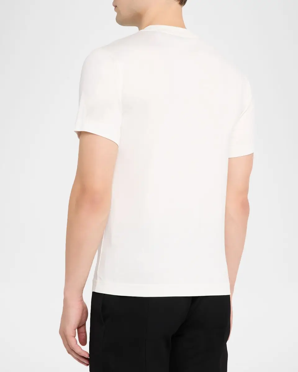 Burberry Men's Embroidered EKD Check Logo Slim-Fit Cotton T-Shirt | Thumbnail 3 Burberry Men's Embroidered EKD Check Logo Slim-Fit Cotton T-Shirt | Thumbnail 3
