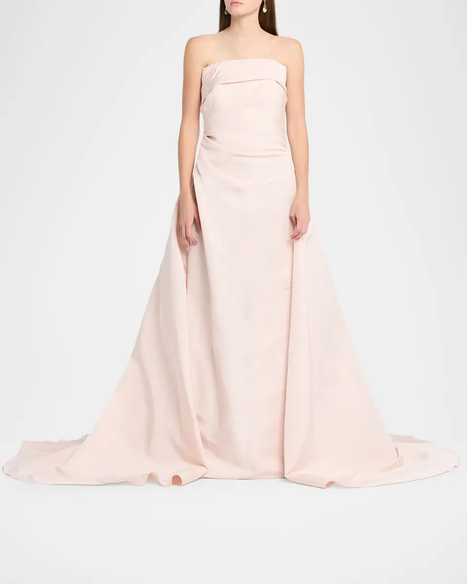 Pamella Roland Draped Silk Faille Gown | Thumbnail 2 Pamella Roland Draped Silk Faille Gown | Thumbnail 2