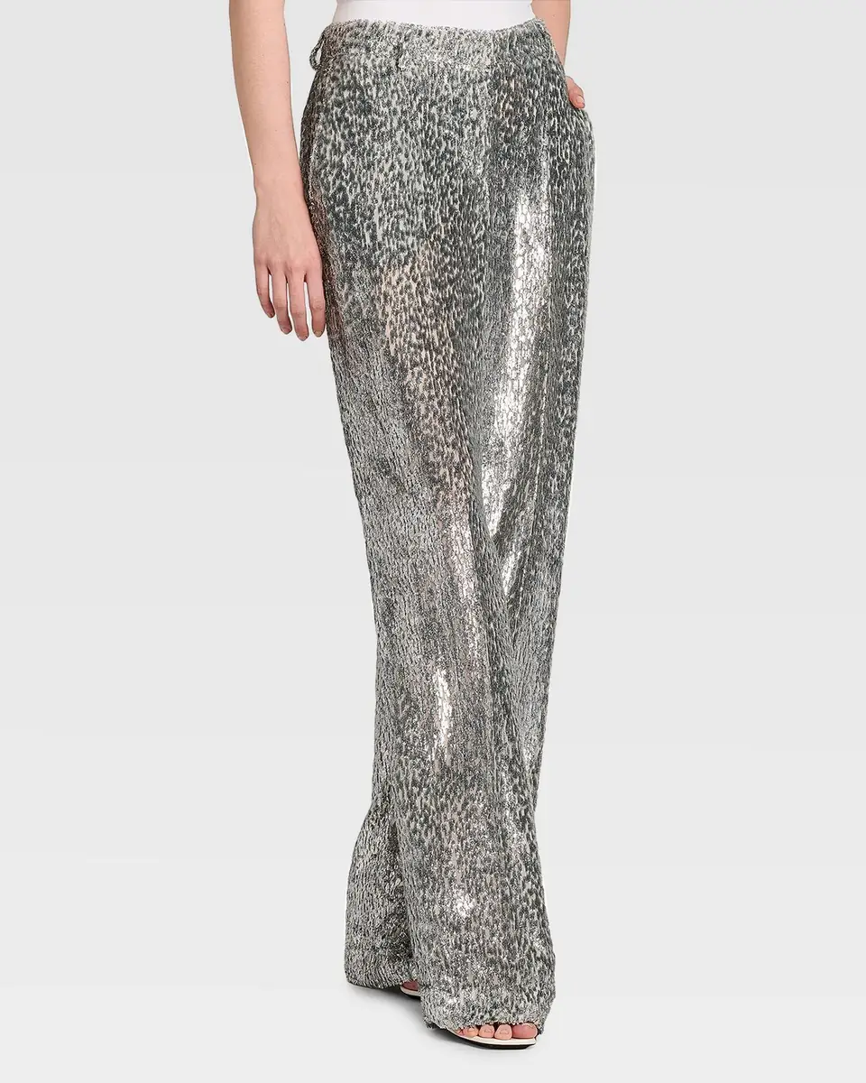 Stella McCartney Fil Coupe Pleated Straight-Leg Trousers | Thumbnail 3 Stella McCartney Fil Coupe Pleated Straight-Leg Trousers | Thumbnail 3