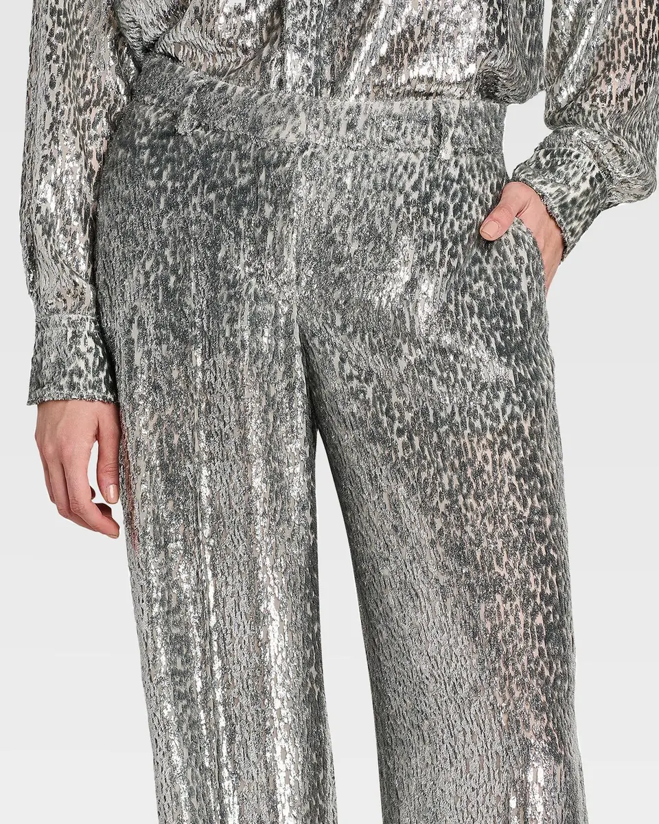 Stella McCartney Fil Coupe Pleated Straight-Leg Trousers | Thumbnail 4 Stella McCartney Fil Coupe Pleated Straight-Leg Trousers | Thumbnail 4