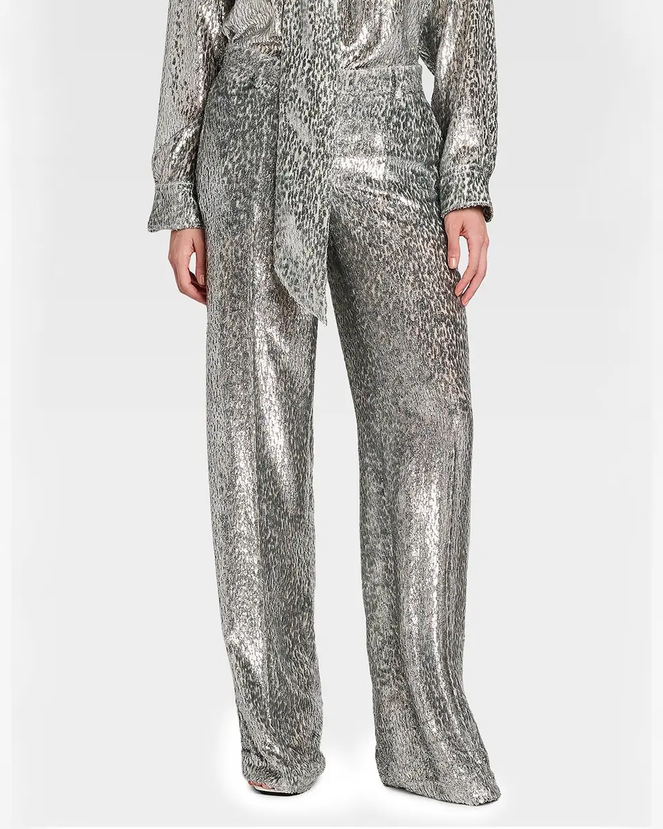Stella McCartney Fil Coupe Pleated Straight-Leg Trousers | Thumbnail 5 Stella McCartney Fil Coupe Pleated Straight-Leg Trousers | Thumbnail 5