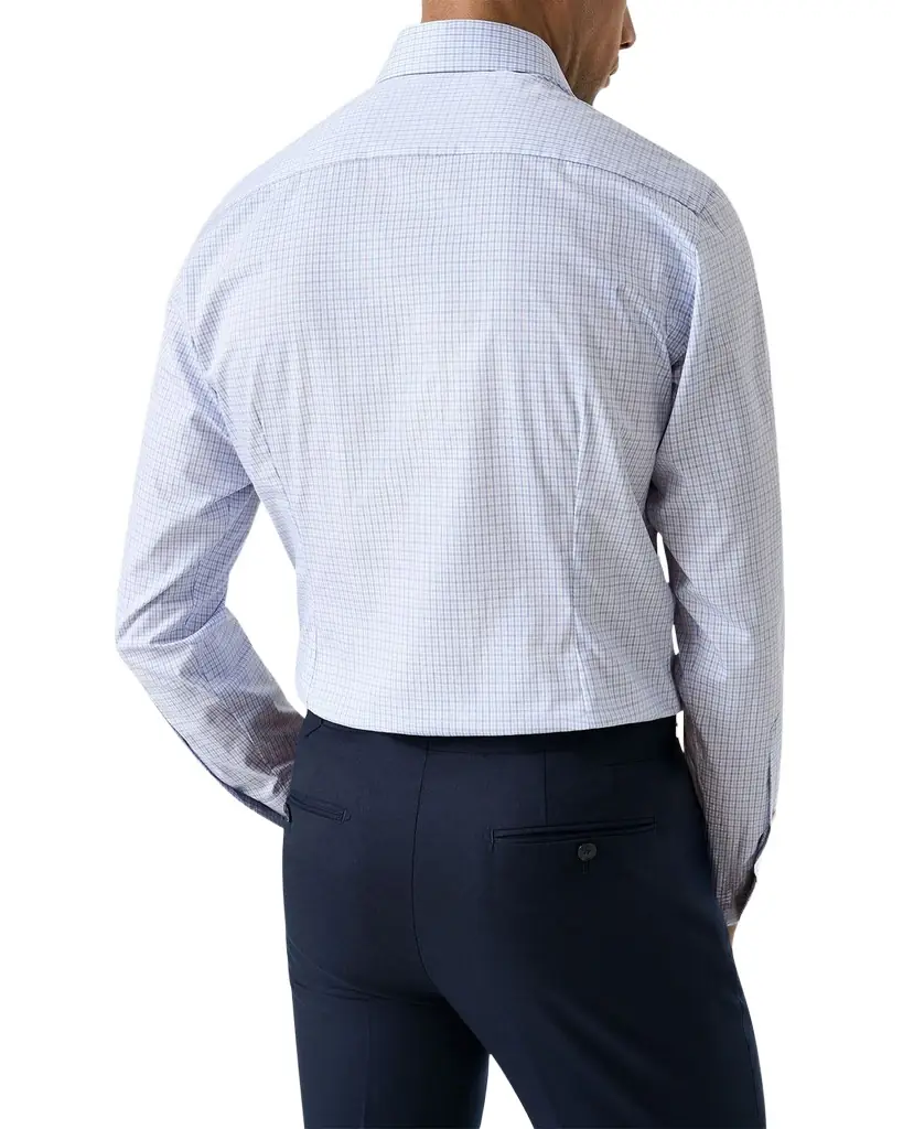 Eton Men's Slim Fit Cotton Petite Check Sport Shirt | Image 1 Eton Men's Slim Fit Cotton Petite Check Sport Shirt | Image 1