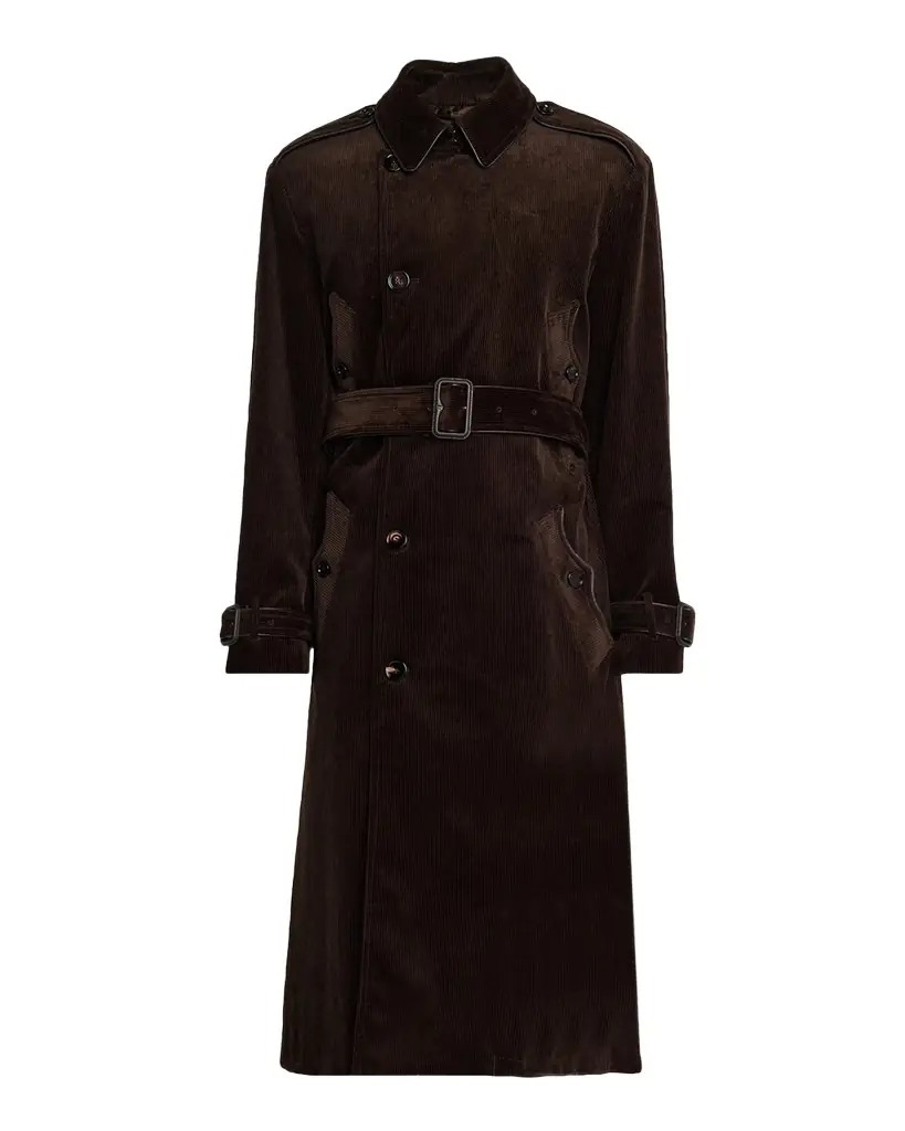 Men's Long Corduroy Trench Coat Men's Long Corduroy Trench Coat
