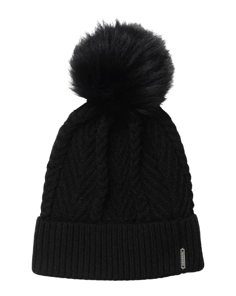 Gorski Knit Hat With Select Lamb Pom | Image 1 Gorski Knit Hat With Select Lamb Pom | Image 1