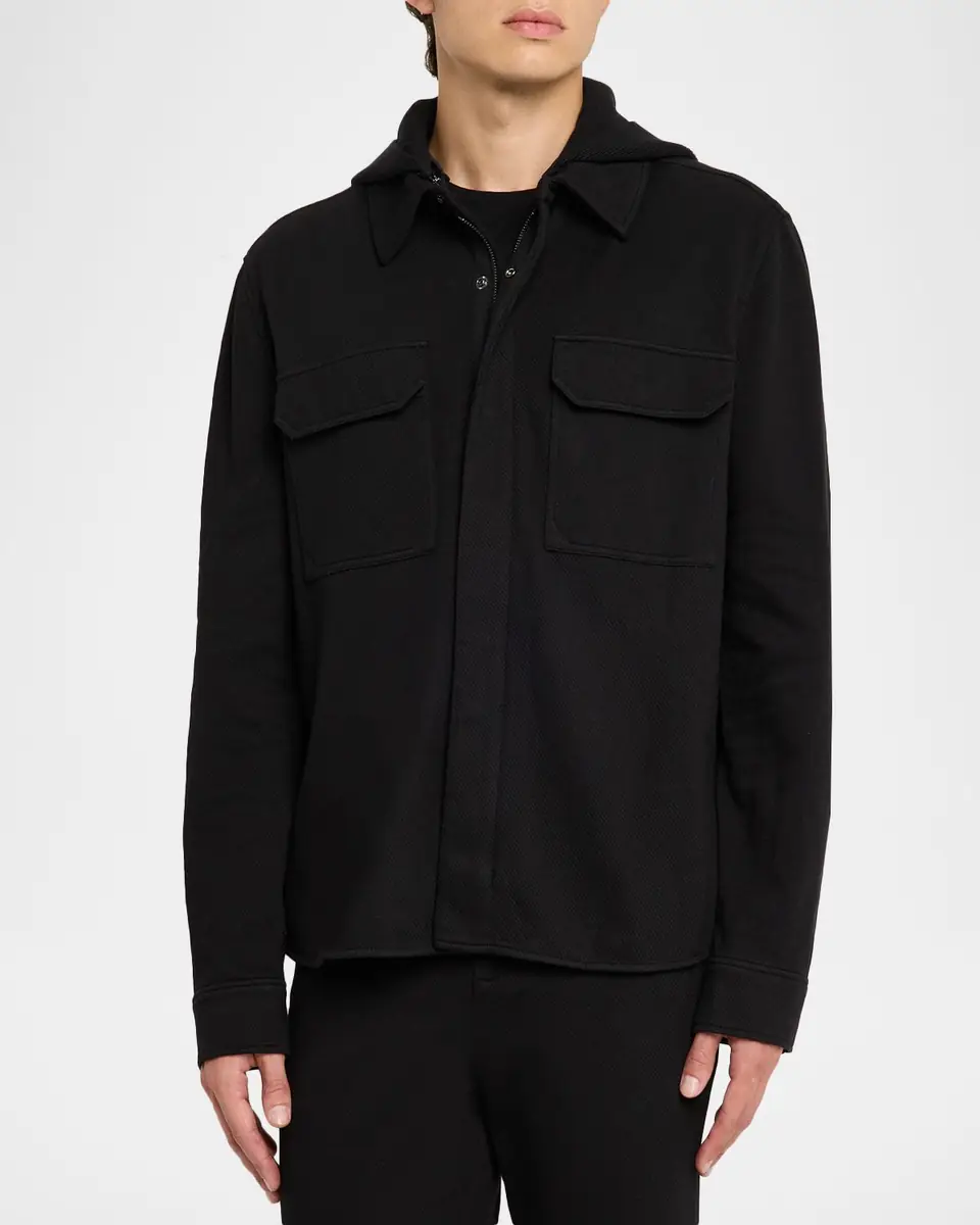 SIMKHAI Men's Travis Hooded Shirt Jacket | Thumbnail 4