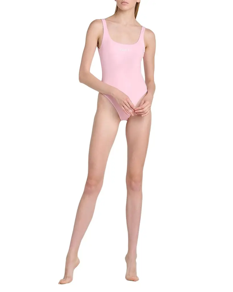 Versace Stamped Logo One-Piece Swimsuit | Image 1 Versace Stamped Logo One-Piece Swimsuit | Image 1