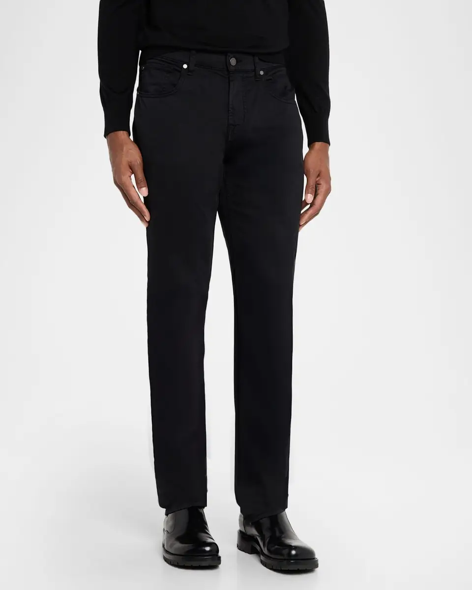 7 for all mankind Men's The Straight Black Denim Jeans | Thumbnail 3 7 for all mankind Men's The Straight Black Denim Jeans | Thumbnail 3