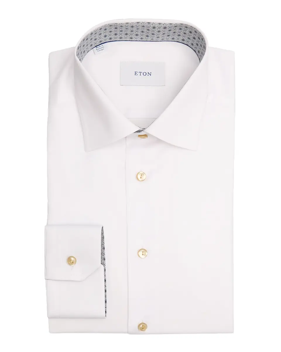 Eton Men's Slim-Fit Organic Cotton Dress Shirt with Medallion Lining | Thumbnail 2 Eton Men's Slim-Fit Organic Cotton Dress Shirt with Medallion Lining | Thumbnail 2