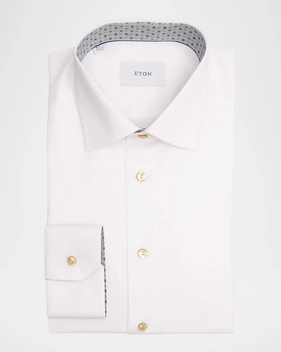 Eton Men's Slim-Fit Organic Cotton Dress Shirt with Medallion Lining | Thumbnail 3 Eton Men's Slim-Fit Organic Cotton Dress Shirt with Medallion Lining | Thumbnail 3