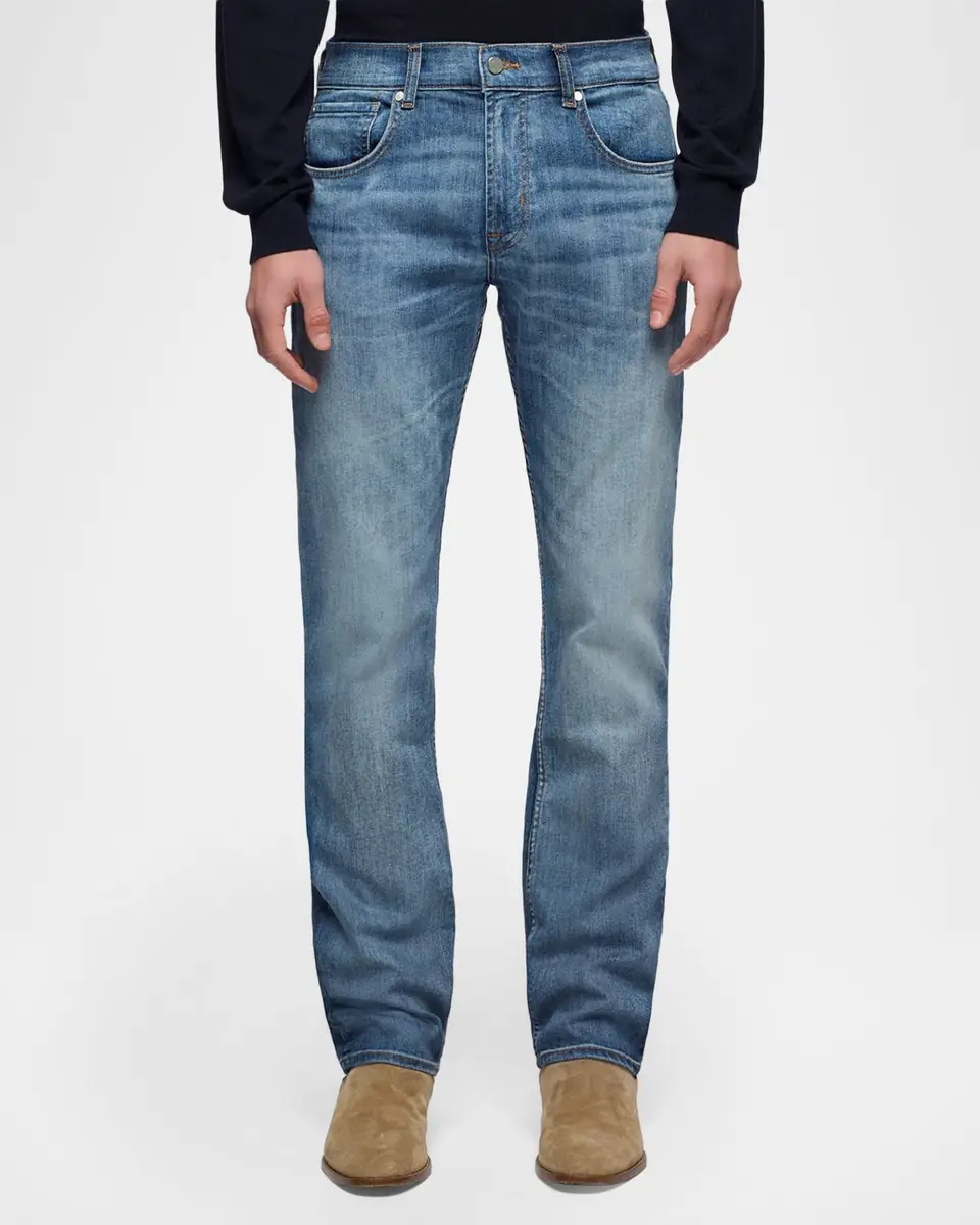 7 for all mankind Men's The Straight Whiskered Jeans | Thumbnail 3