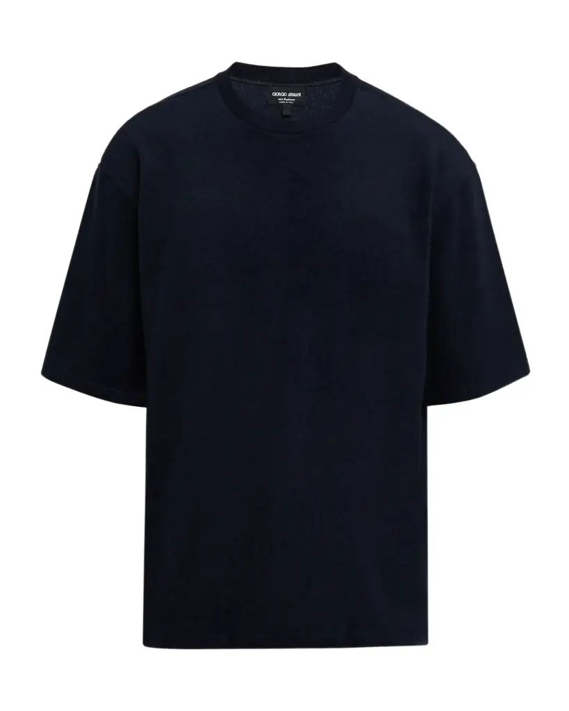 Giorgio Armani Men's Cashmere Crewneck T-Shirt | Image 1 Giorgio Armani Men's Cashmere Crewneck T-Shirt | Image 1