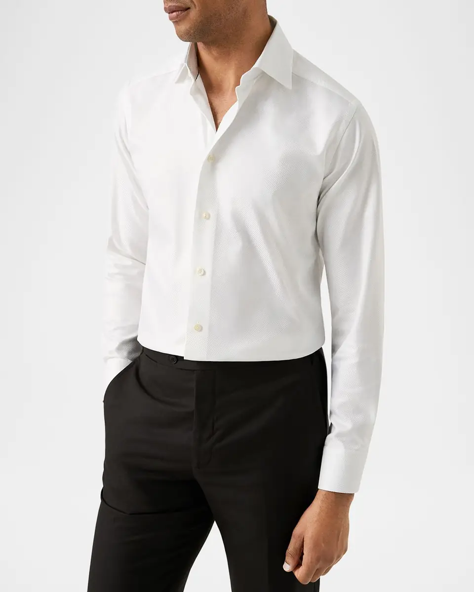 Eton Men's Slim-Fit Tonal Stripe Organic Cotton Dress Shirt | Thumbnail 2