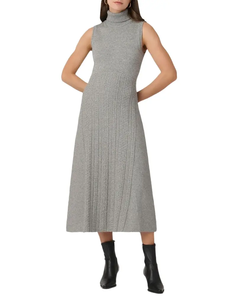 Shoshanna Carmella Sleeveless Turtleneck Knit Midi Dress | Image 1 Shoshanna Carmella Sleeveless Turtleneck Knit Midi Dress | Image 1