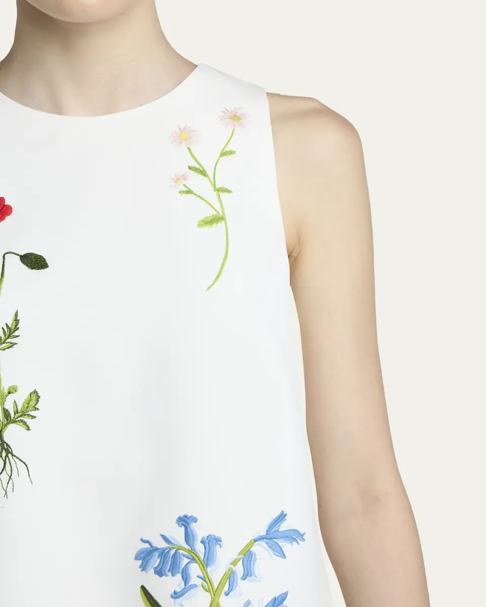 Stella McCartney Floral Embroidered Sleeveless Mini Shift Dress | Thumbnail 5 Stella McCartney Floral Embroidered Sleeveless Mini Shift Dress | Thumbnail 5