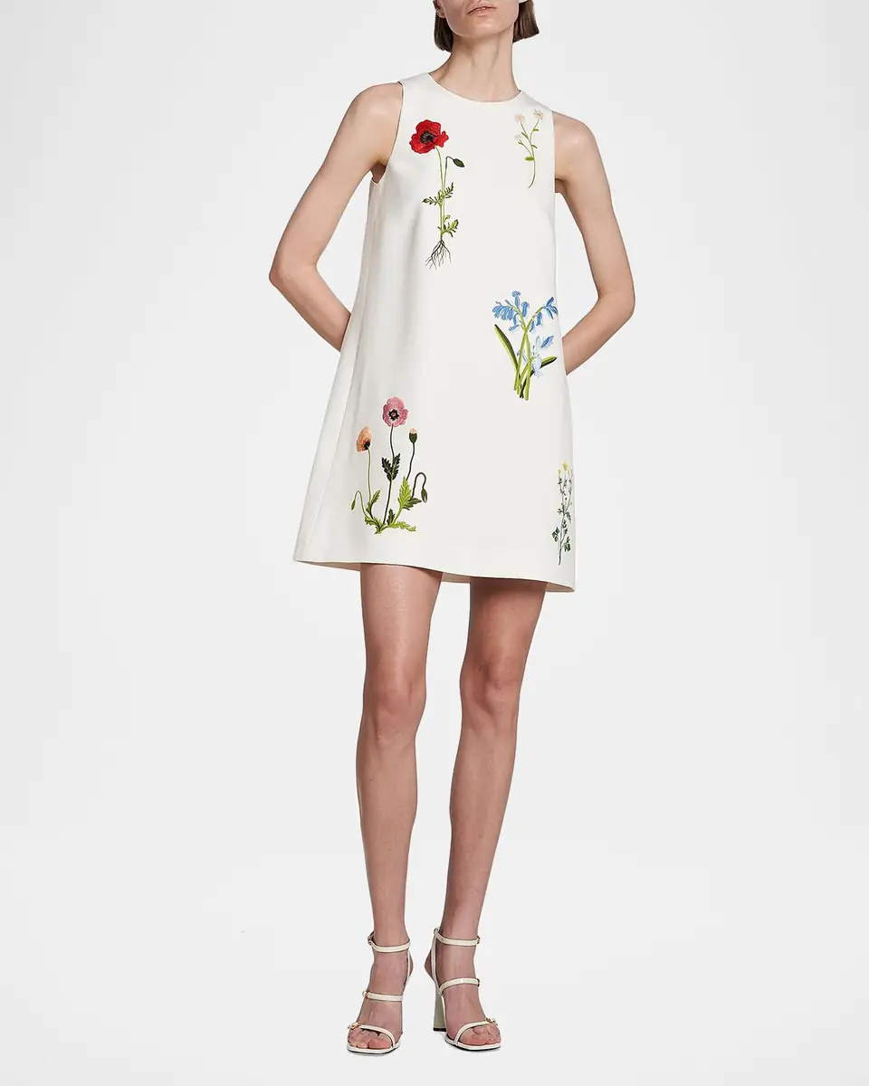 Stella McCartney Floral Embroidered Sleeveless Mini Shift Dress | Thumbnail 6 Stella McCartney Floral Embroidered Sleeveless Mini Shift Dress | Thumbnail 6