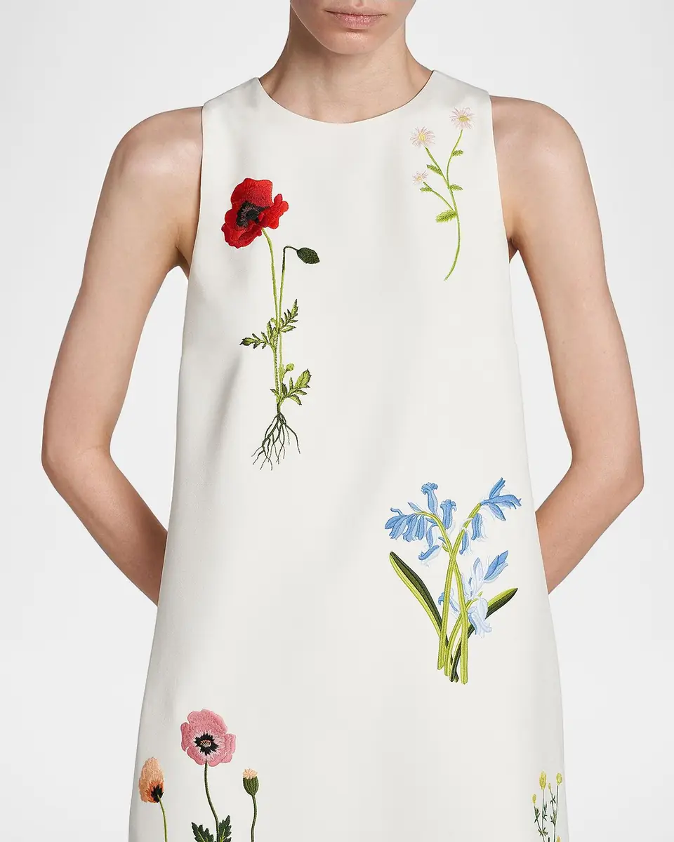 Stella McCartney Floral Embroidered Sleeveless Mini Shift Dress | Thumbnail 9 Stella McCartney Floral Embroidered Sleeveless Mini Shift Dress | Thumbnail 9