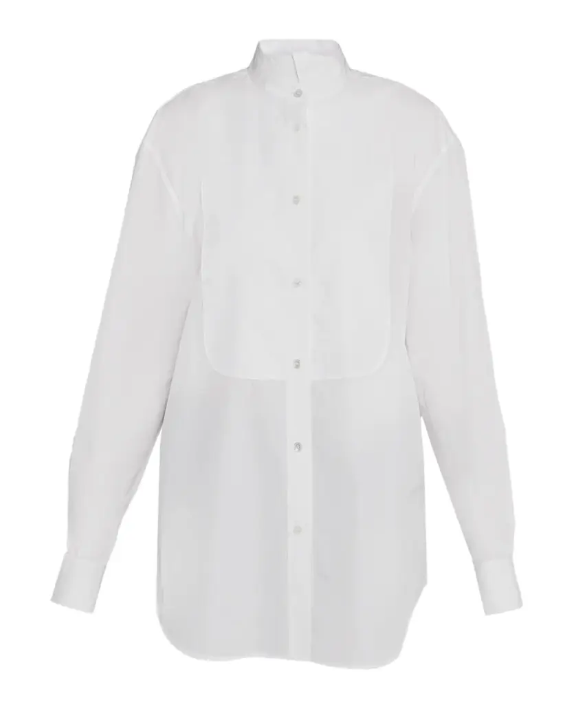 THE ROW Erelisse Bib Cotton Poplin Tuxedo Shirt | Image 1 THE ROW Erelisse Bib Cotton Poplin Tuxedo Shirt | Image 1