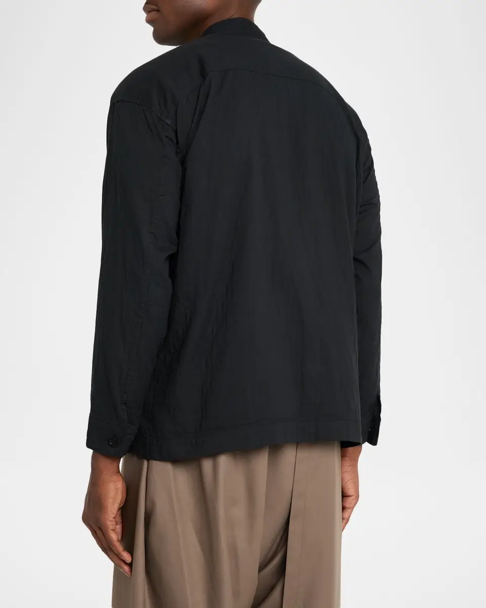 Homme Plissé Issey Miyake Men's Double-Faced Cotton Button-Down Shirt | Thumbnail 2 Homme Plissé Issey Miyake Men's Double-Faced Cotton Button-Down Shirt | Thumbnail 2