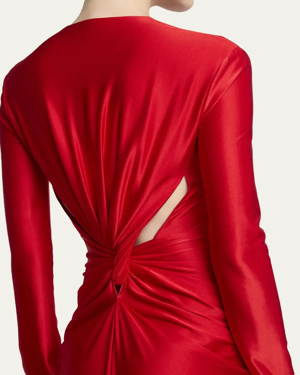 Victoria Beckham Twisted Cutout Long-Sleeve Gown | Thumbnail 5