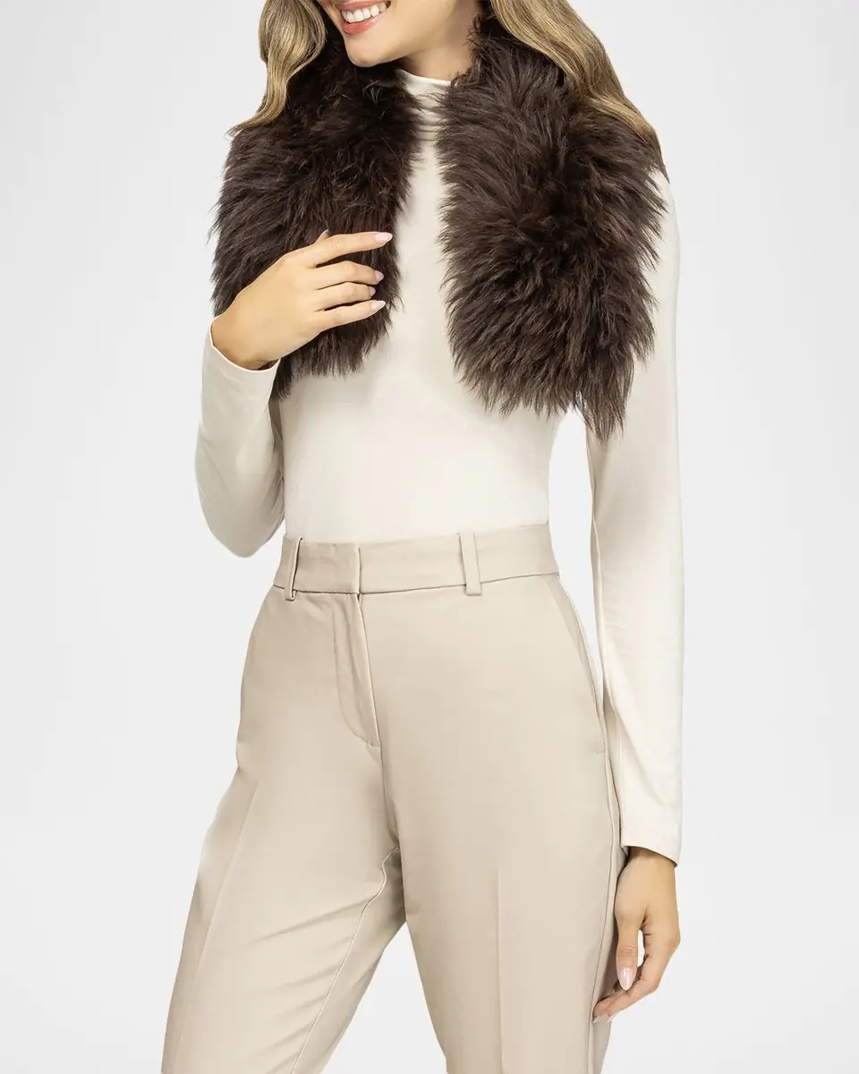Gorski Select Lamb Shearling Pull-Through Scarf | Thumbnail 2
