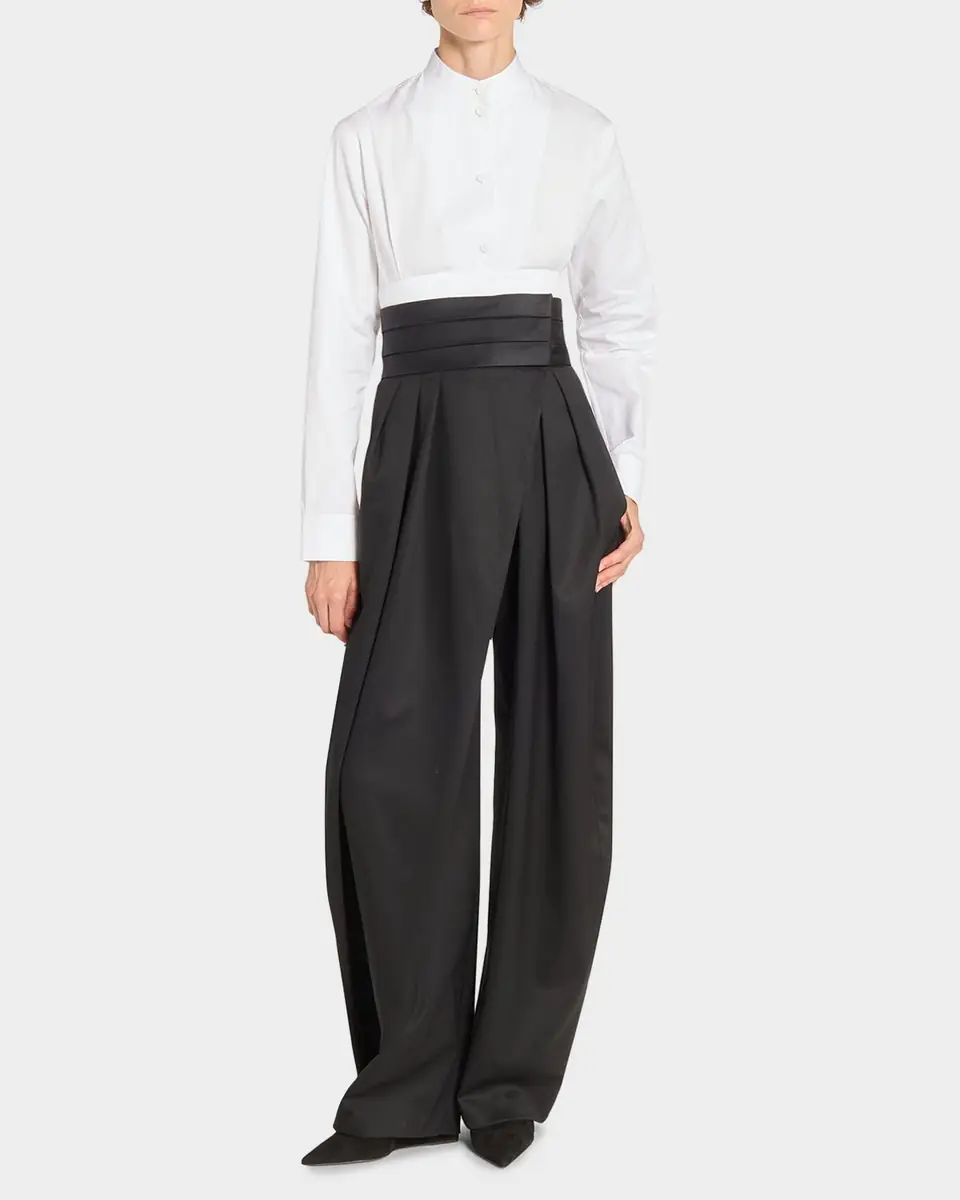 Alaïa Cummerbund Cotton Cropped Shirt | Thumbnail 2
