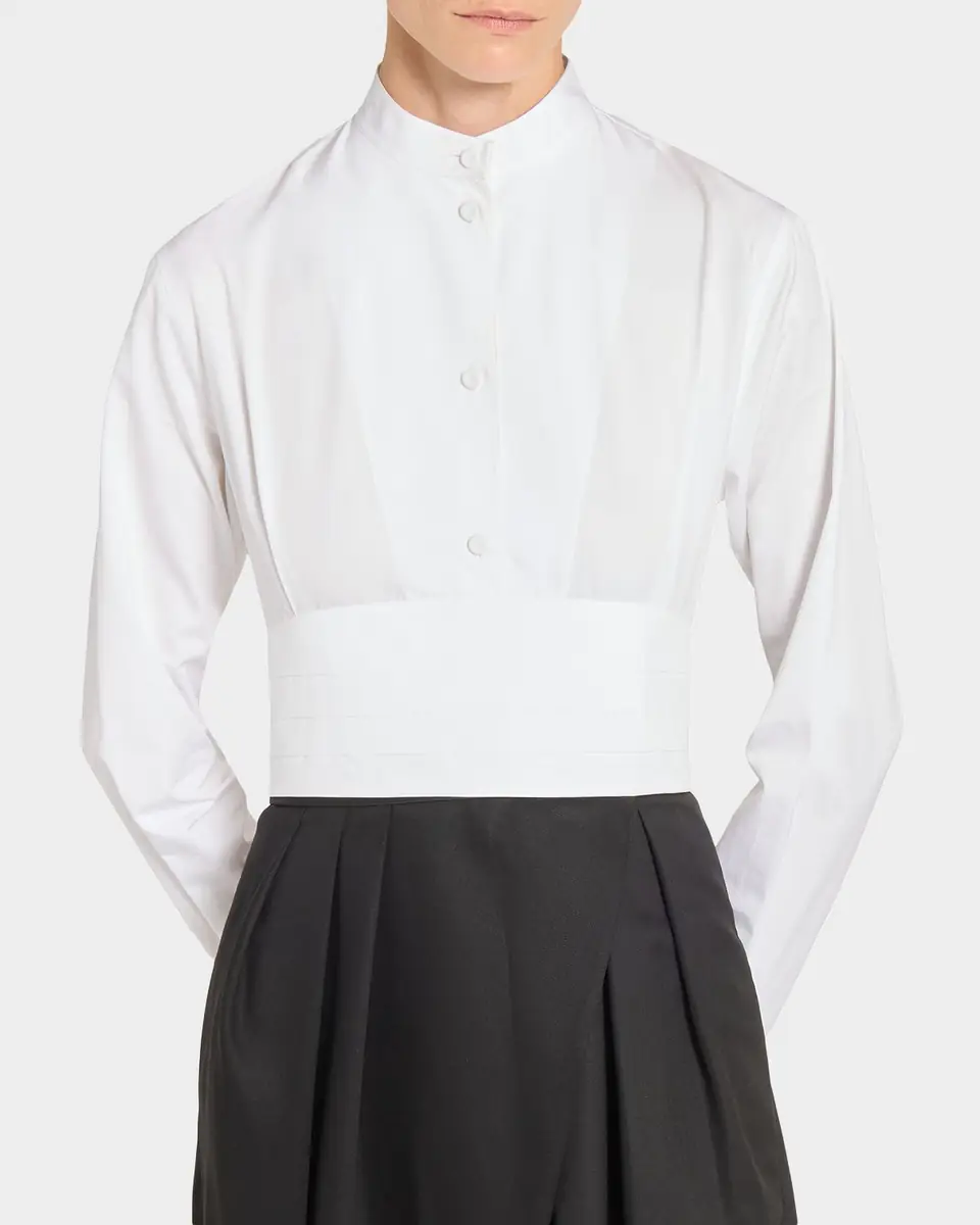 Alaïa Cummerbund Cotton Cropped Shirt | Thumbnail 5