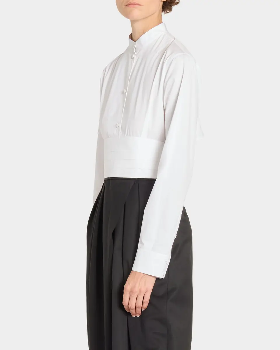 Alaïa Cummerbund Cotton Cropped Shirt | Thumbnail 6
