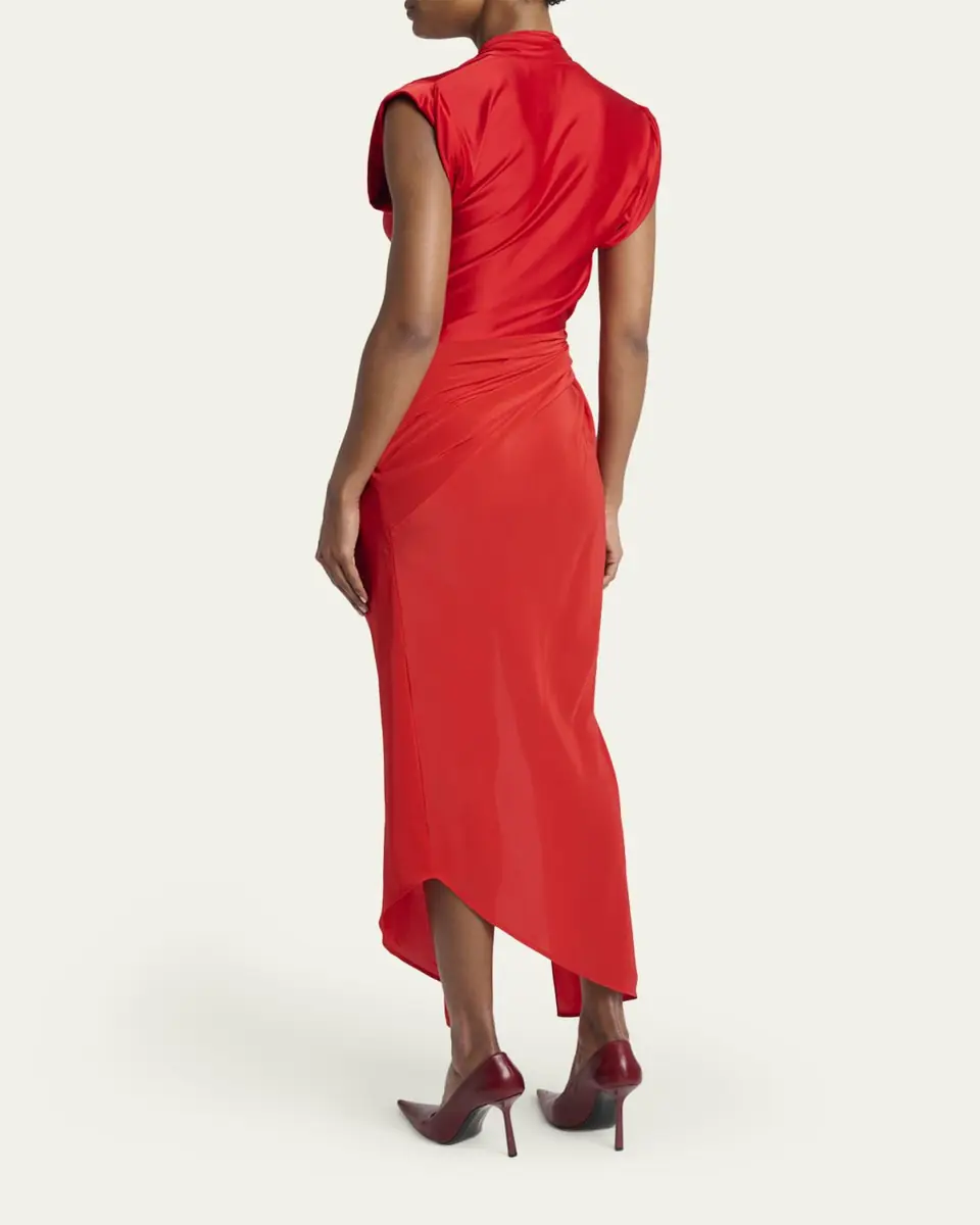 Victoria Beckham Asymmetric Twisted Silk Slit Maxi Dress | Thumbnail 3 Victoria Beckham Asymmetric Twisted Silk Slit Maxi Dress | Thumbnail 3