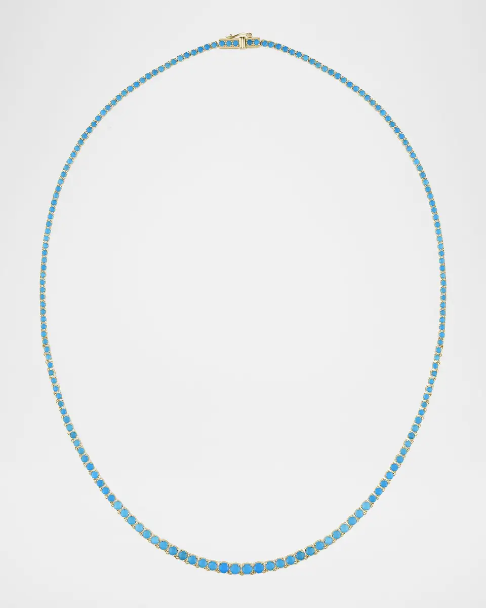 LANA Graduating Turquoise Tennis Necklace | Thumbnail 3