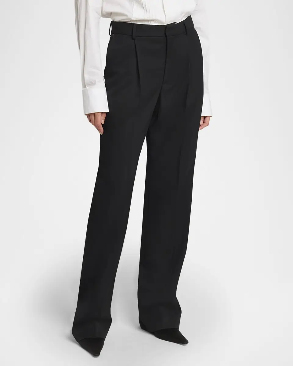Victoria Beckham Pleated Straight-Leg Tuxedo Pants | Thumbnail 4