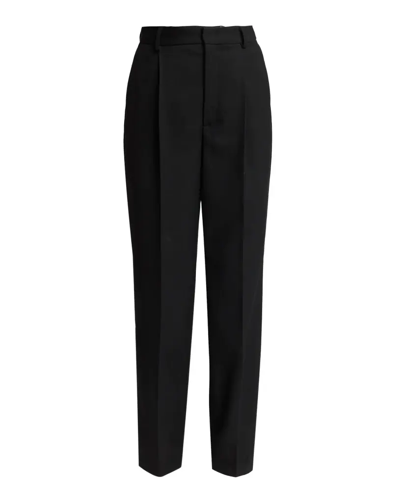 Pleated Straight-Leg Tuxedo Pants