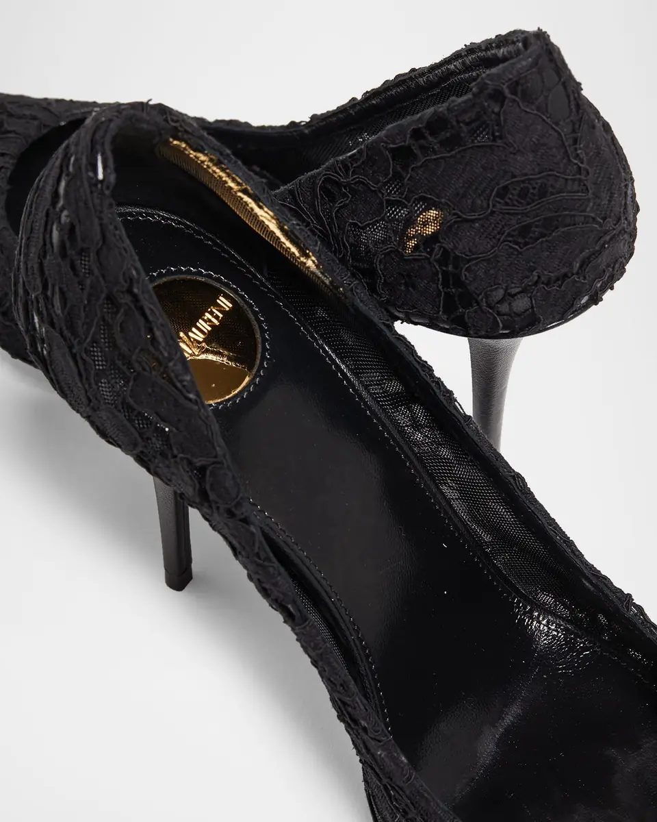 Saint Laurent 95mm Thierry Floral Lace Pumps | Thumbnail 2